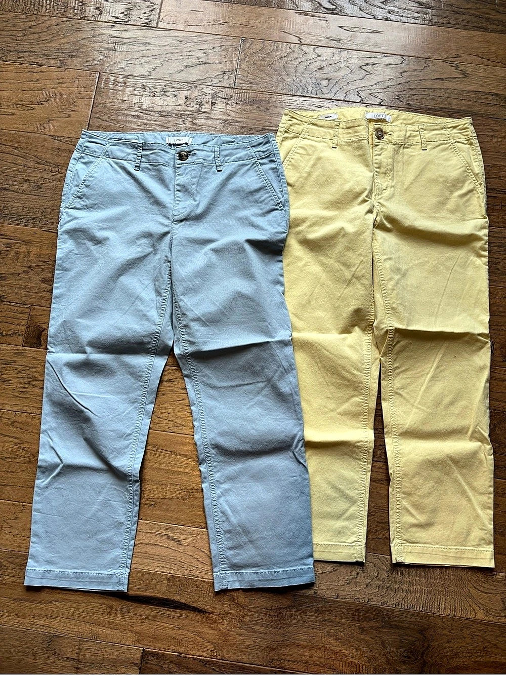 LOFT The Slim Pants 2-Pack Blue & Yellow Size 6